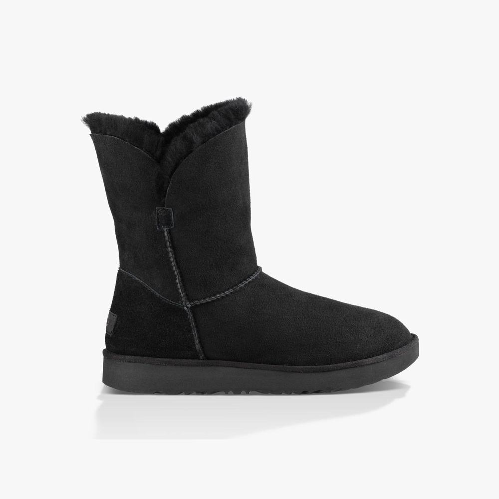 Bottes Classic UGG Classic Cuff Short Femme Noir Soldes 381TYKHU